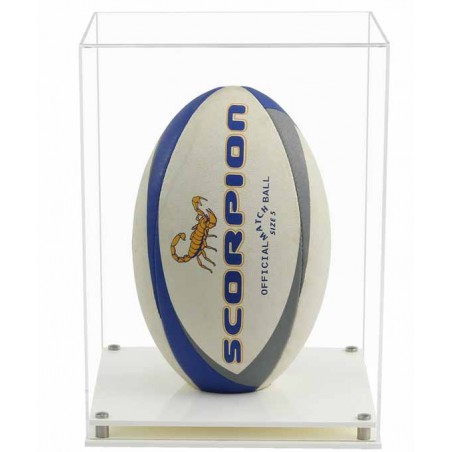 Vitrine sur lev e ballon  de rugby 